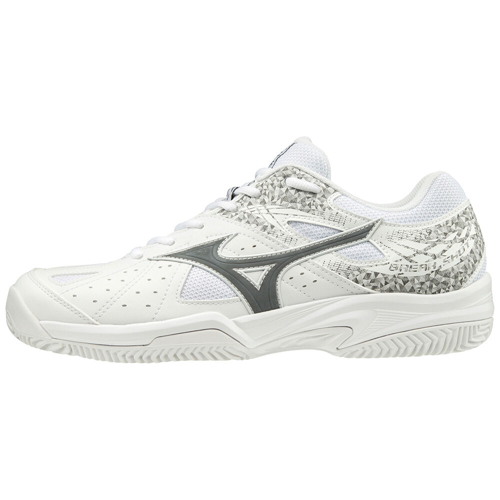 Scarpe Tennis Mizuno Break Shot 2 CC Uomo - Bianche/Nere/Bianche - 23719-CHYQ